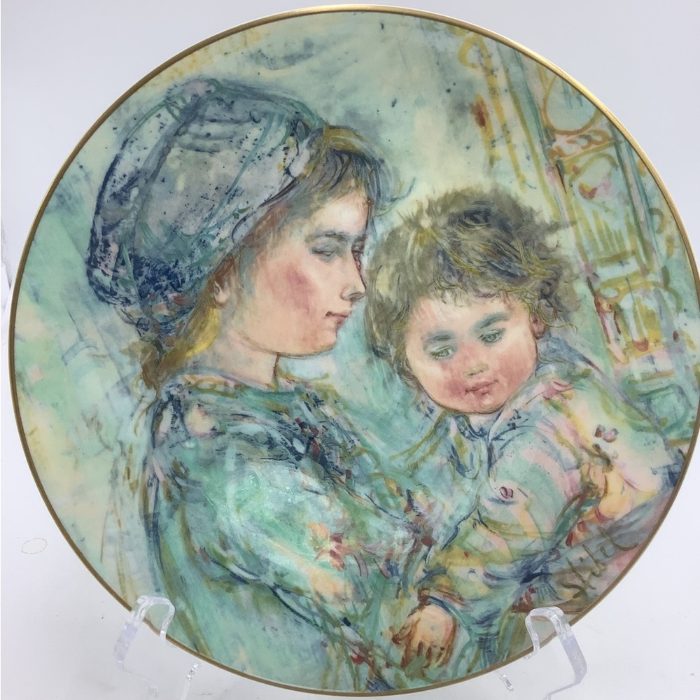 Vintage Royal Doulton Edna Hibel Colette and Child Collector Plate - Picture 2 of 9